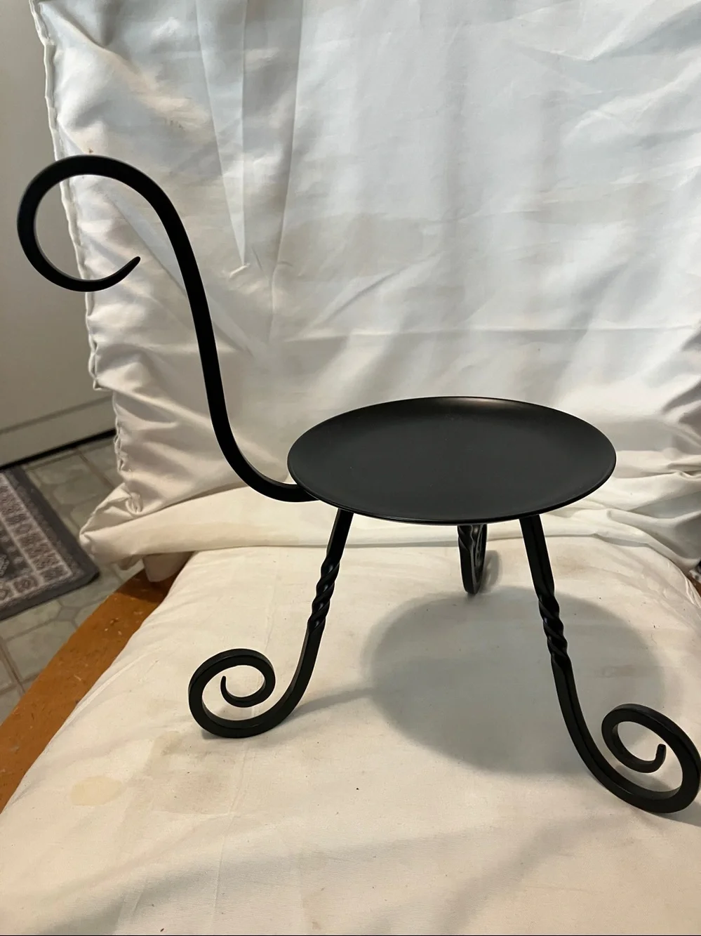 New. Partylite  black wrought iron , chair style design 10”-6”